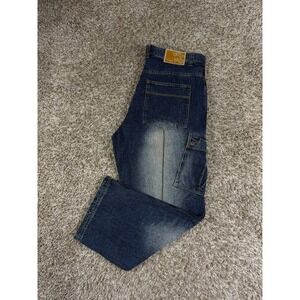 PJ Mark Denim Branz Baggy Cargo Jeans Y2K Hip Hop Skate Distressed Utility 40x32